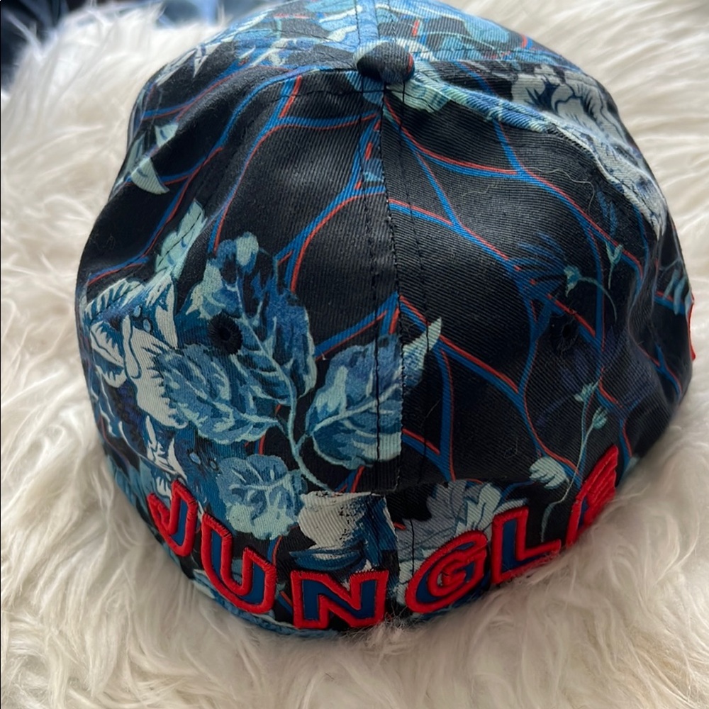 Kenzo Jungle Print Cap in Black and Blue - Picture 4 of 8